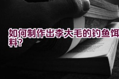 如何制作出李大毛的钓鱼饵料？