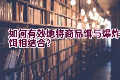 如何有效地将商品饵与爆炸饵相结合？
