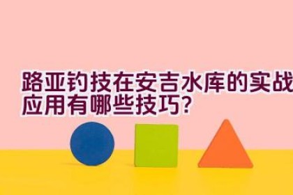 路亚钓技在安吉水库的实战应用有哪些技巧？