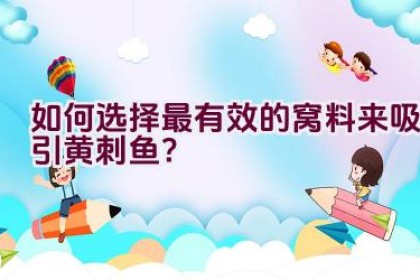 如何选择最有效的窝料来吸引黄刺鱼？