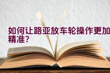 “如何让路亚放车轮操作更加精准？”