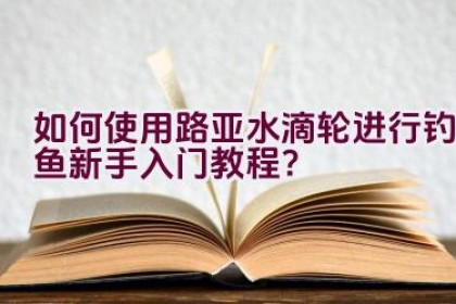 如何使用路亚水滴轮进行钓鱼新手入门教程？