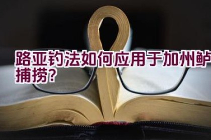 路亚钓法如何应用于加州鲈捕捞？