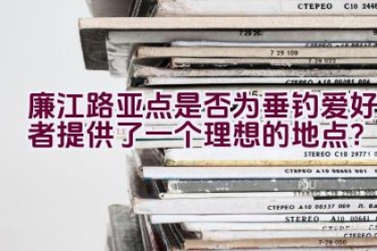 廉江路亚点是否为垂钓爱好者提供了一个理想的地点？