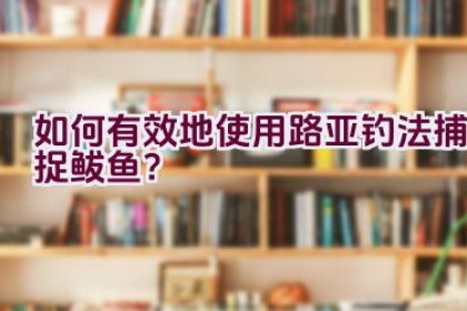 如何有效地使用路亚钓法捕捉鲅鱼？