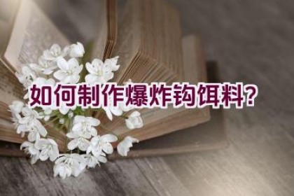 “如何制作爆炸钩饵料？”