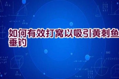 如何有效打窝以吸引黄刺鱼垂钓