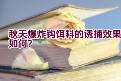 秋天爆炸钩饵料的诱捕效果如何？
