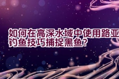 如何在高深水域中使用路亚钓鱼技巧捕捉黑鱼？