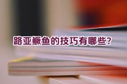 路亚鳜鱼的技巧有哪些？