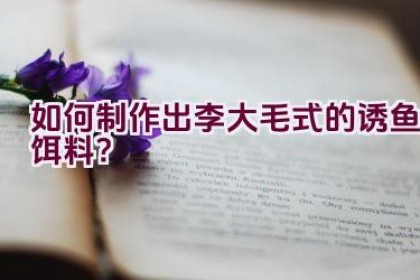 如何制作出李大毛式的诱鱼饵料？