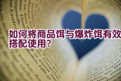 如何将商品饵与爆炸饵有效搭配使用？