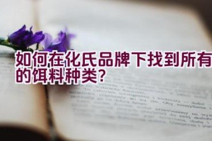 如何在化氏品牌下找到所有的饵料种类？