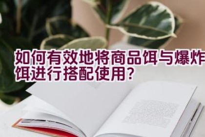 如何有效地将商品饵与爆炸饵进行搭配使用？