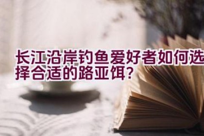 长江沿岸钓鱼爱好者如何选择合适的路亚饵？