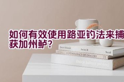 如何有效使用路亚钓法来捕获加州鲈？