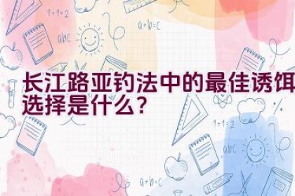 长江路亚钓法中的最佳诱饵选择是什么？