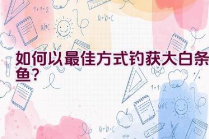 如何以最佳方式钓获大白条鱼？
