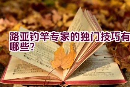 路亚钓竿专家的独门技巧有哪些？