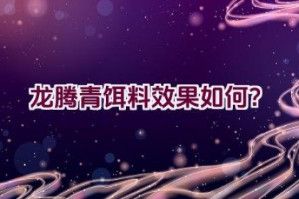 “龙腾青饵料效果如何？”