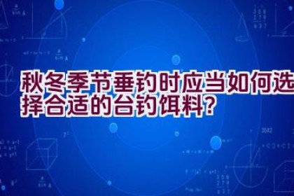 秋冬季节垂钓时应当如何选择合适的台钓饵料？