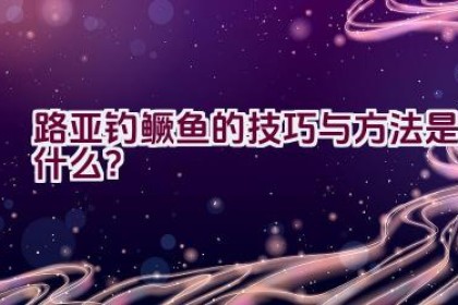 路亚钓鳜鱼的技巧与方法是什么？