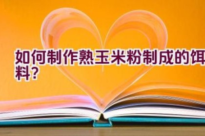 如何制作熟玉米粉制成的饵料？