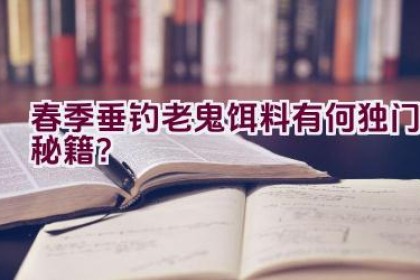 春季垂钓老鬼饵料有何独门秘籍？