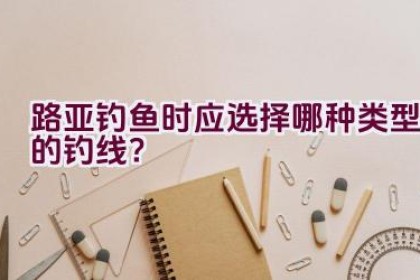 路亚钓鱼时应选择哪种类型的钓线？