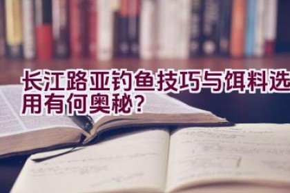长江路亚钓鱼技巧与饵料选用有何奥秘？