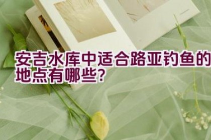 安吉水库中适合路亚钓鱼的地点有哪些？