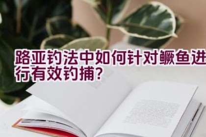 路亚钓法中如何针对鳜鱼进行有效钓捕？