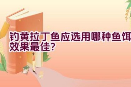 钓黄拉丁鱼应选用哪种鱼饵效果最佳？