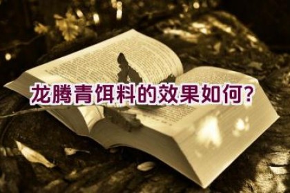 龙腾青饵料的效果如何？
