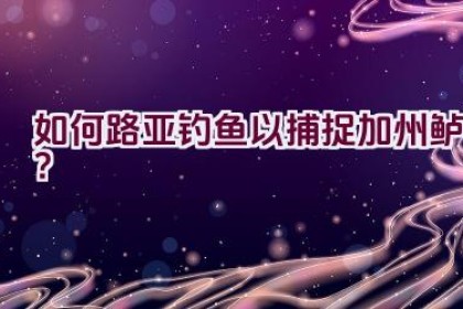 如何路亚钓鱼以捕捉加州鲈？