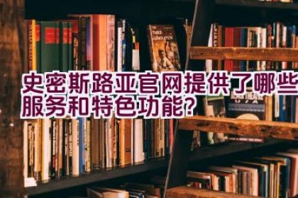 史密斯路亚官网提供了哪些服务和特色功能？
