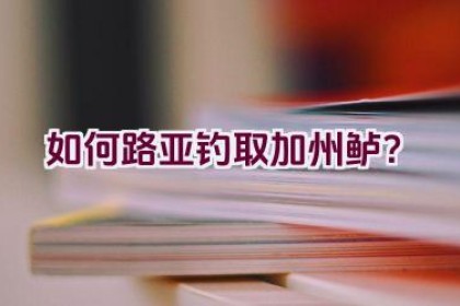 如何路亚钓取加州鲈？