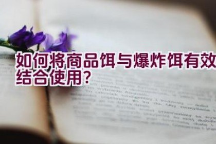 如何将商品饵与爆炸饵有效结合使用？