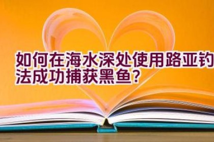 如何在海水深处使用路亚钓法成功捕获黑鱼？