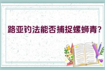 路亚钓法能否捕捉螺蛳青？