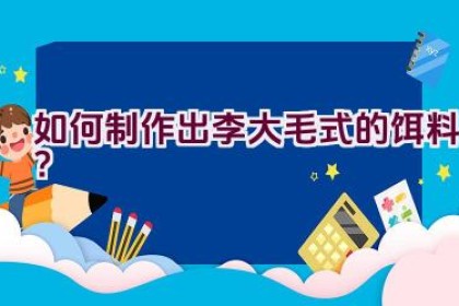 如何制作出李大毛式的饵料？