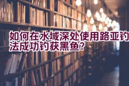如何在水域深处使用路亚钓法成功钓获黑鱼？