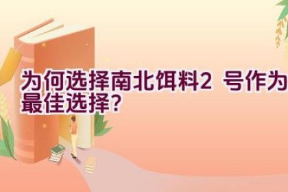 为何选择南北饵料2号作为最佳选择？