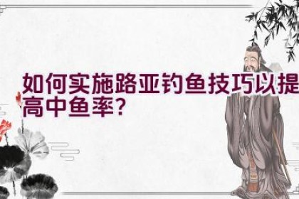 如何实施路亚钓鱼技巧以提高中鱼率？