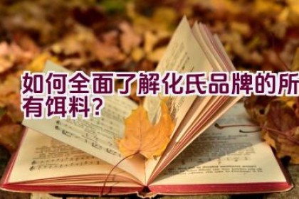 如何全面了解化氏品牌的所有饵料？