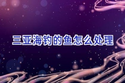 三亚海钓的鱼怎么处理