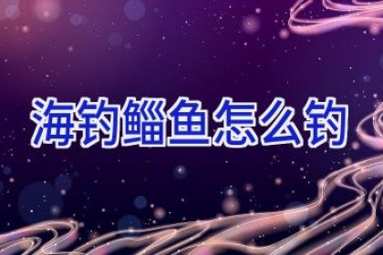 海钓鲻鱼怎么钓