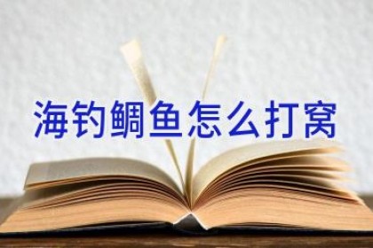 海钓鲷鱼怎么打窝