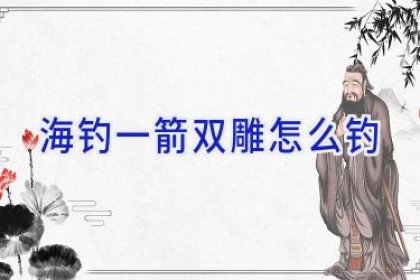 海钓一箭双雕怎么钓