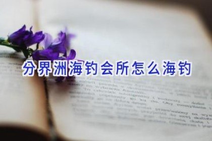 分界洲海钓会所怎么海钓
